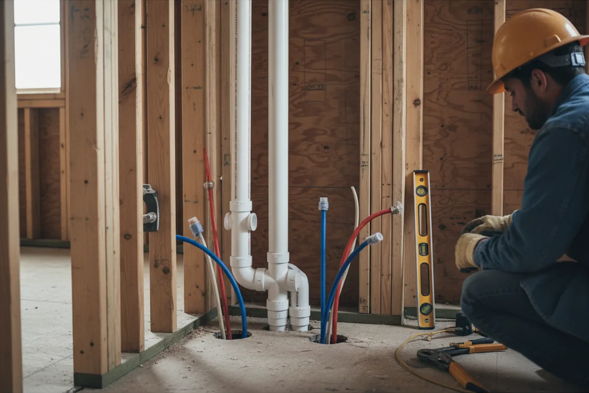 Drain and supply rough-in during Drain Cleaning in Hinsdale